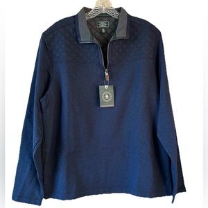 G.H.Bass & Company Men's 1/4 Zip Pullover Jacket  Sweatshirt, Blue Size Medium